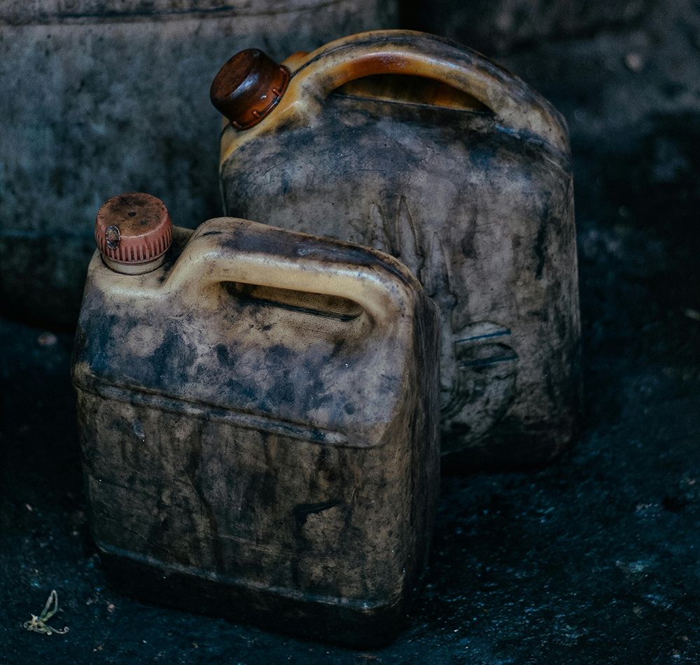 Plastic Bottles Containing Oil
