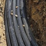 Underground cables exposed.