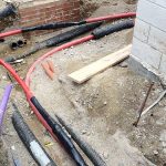 Underground cables exposed