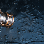 A metal hose and oil